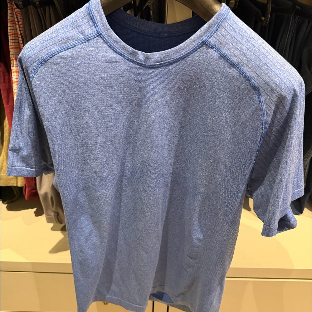 lululemon athletica Light Blue Short Sleeve Tee